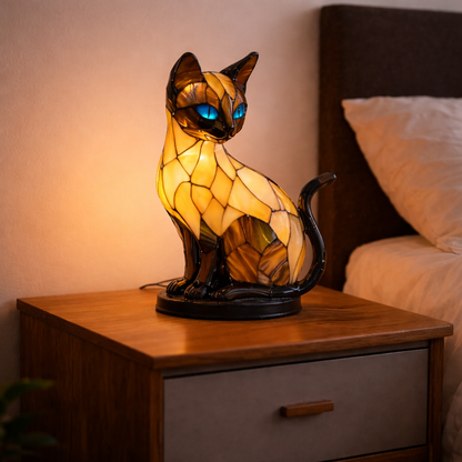 Handmade cat lamp